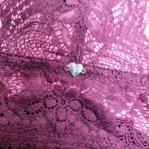 Pink Victoria's secret VS purple lace high neck push up bralette size small - Picture 5 of 9